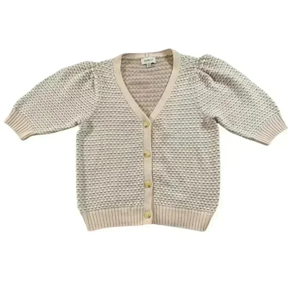 Evereve NWOT Women's Cade Puff Sleeve Cardigan Sweater SIZE-MEDIUM